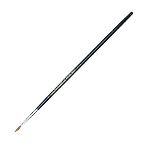 Charles Leonard Water Color Paint Brushes with Round Pointed Tip, # 1, 0.38 Inch, Camel Hair, Black Handle, 12-Pack (73501)