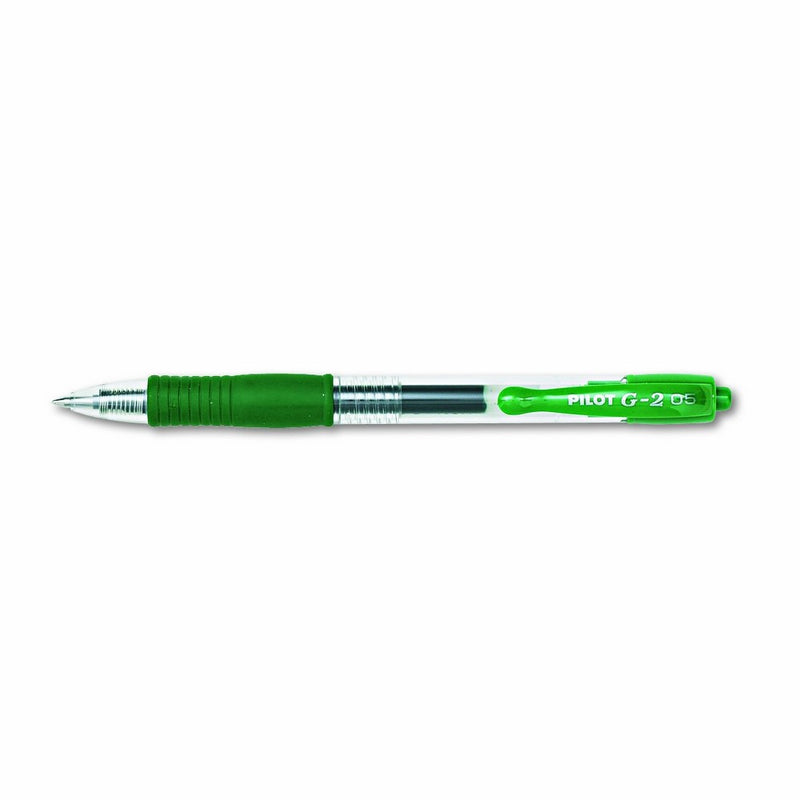 Pilot G2 Retractable Premium Gel Ink Roller Ball Pens Extra Fine (.5) Dozen Box Green; Retractable, Refillable & Premium Comfort Grip; Smooth Lines to End of Page, America's #1 Selling Pen Brand