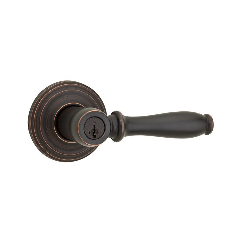 Kwikset Ashfield Entry Lever featuring SmartKey in Venetian Bronze