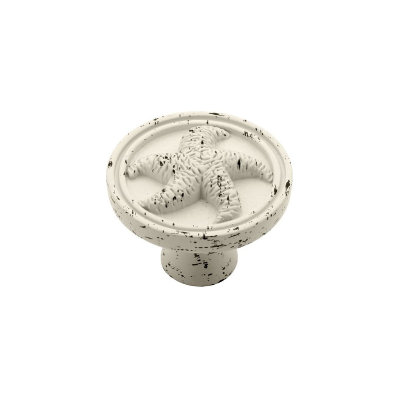Liberty PBF657C-254-C 35-mm Seaside Cottage Starfish Kitchen Cabinet Hardware Knob, Vintage Antique White