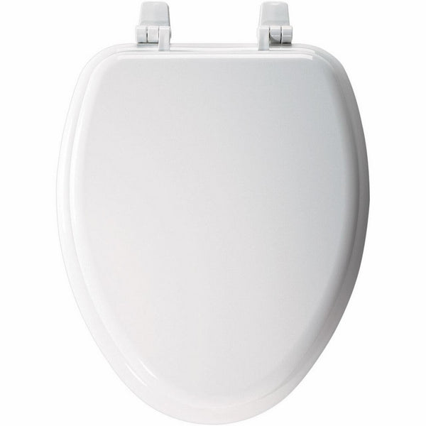 Church 1400TTC 000 Elongated Wood Toilet Seat with Cover, White