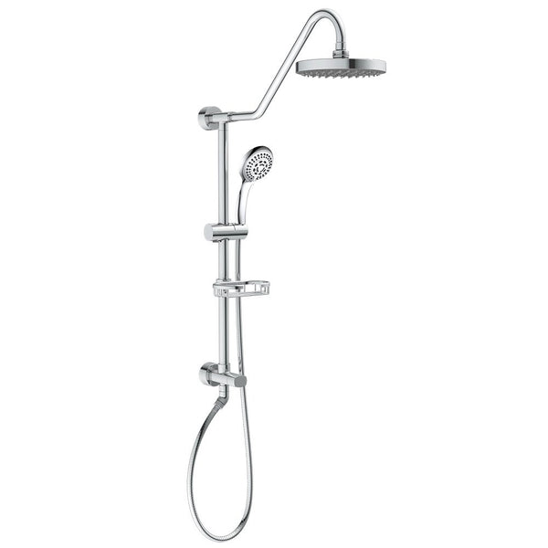 PULSE ShowerSpas 1011-CH Kauai III Retro-Fit Shower System, with 8" Rain Showerhead, 5-Function Hand Shower, Adjustable Slide Bar and Soap Dish, Polished Chrome Finish