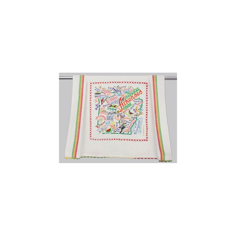 Catstudio Arkansas Dish Towel | Hand-Embroidered | 20"x20"