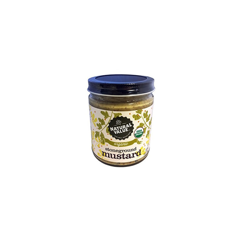 Natural Value Organic Stoneground Mustard, 9 Ounce Glass Jars (Pack of 12)