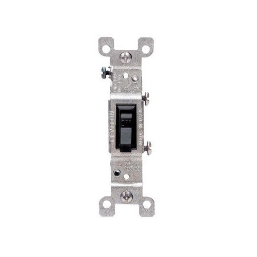 Leviton 1451-2E Light Switch, Toggle Switch, Single-Pole - Black