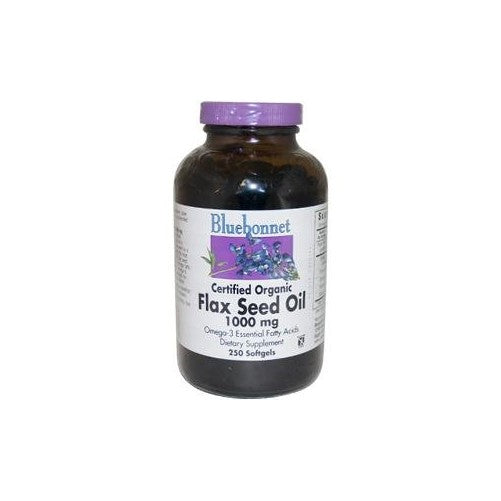 Bluebonnet Nutrition Flax Seed Oil Certified Organic 1000 mg 250 Softgels