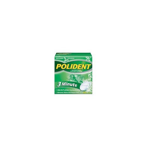 Polident 3 Minute Denture Cleanser Tablets, 40 ea