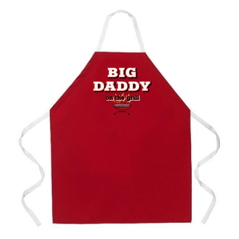Attitude Aprons Fully Adjustable Big Daddy On The Grill Apron, Red, One Size Fits Most
