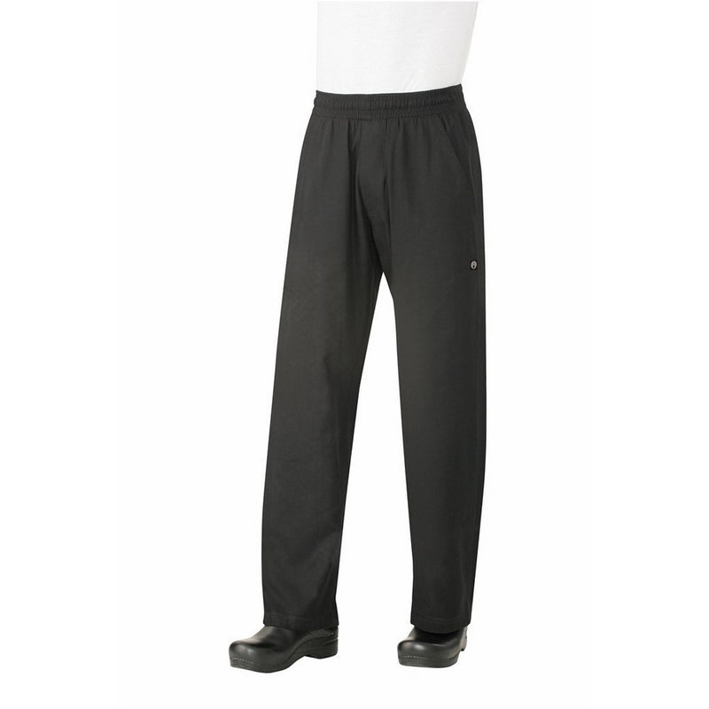 Chef Works Men's Better Built Baggy Chef Pant, Black, Medium