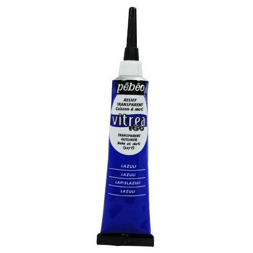 Pebeo Vitrea 160, Glass Paint Outliner, 20 ml Tube - Lazuli
