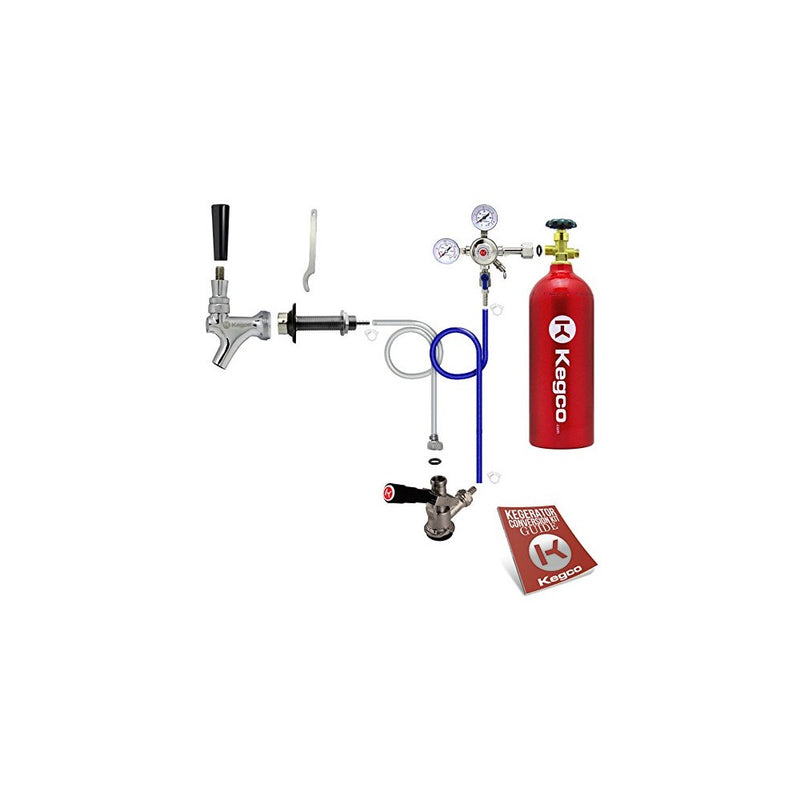 Kegco BF SCK-5T Standard Door Mount Kegerator Keg Tap Beer Conversion Kit with 5 lb Co2 Tank, Chrome