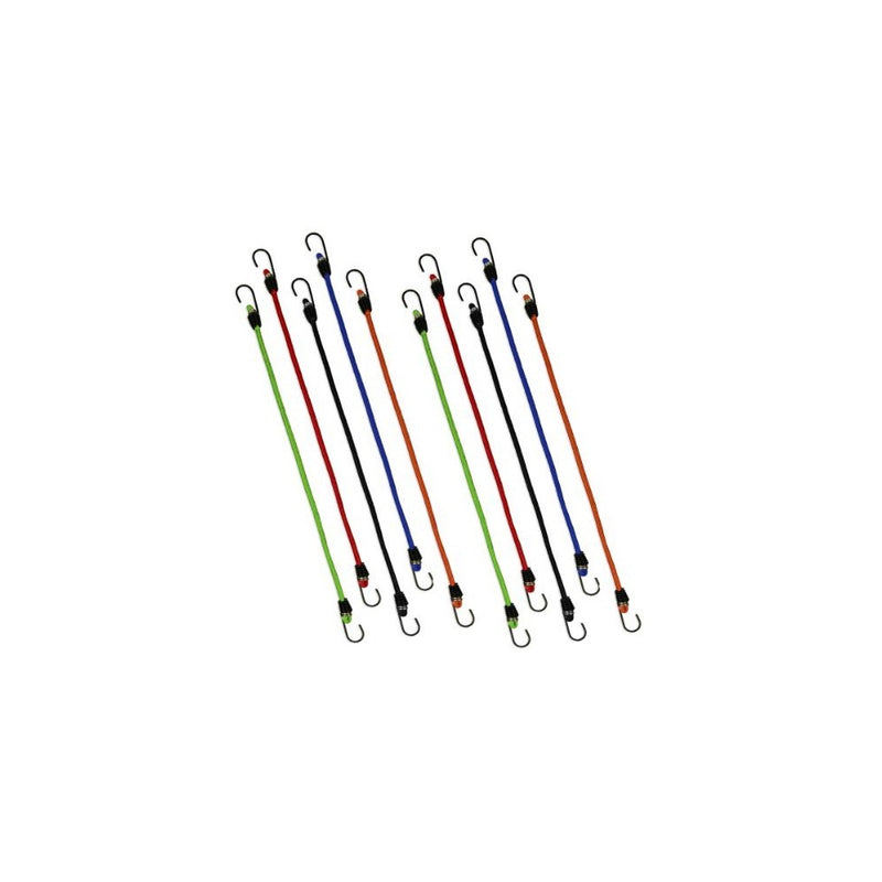 ProTool 59005 10-Piece Virgin Rubber 12" Mini Bungee Cords