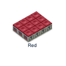 SILVER CUP Billiard CHALK - ONE DOZEN (Red)