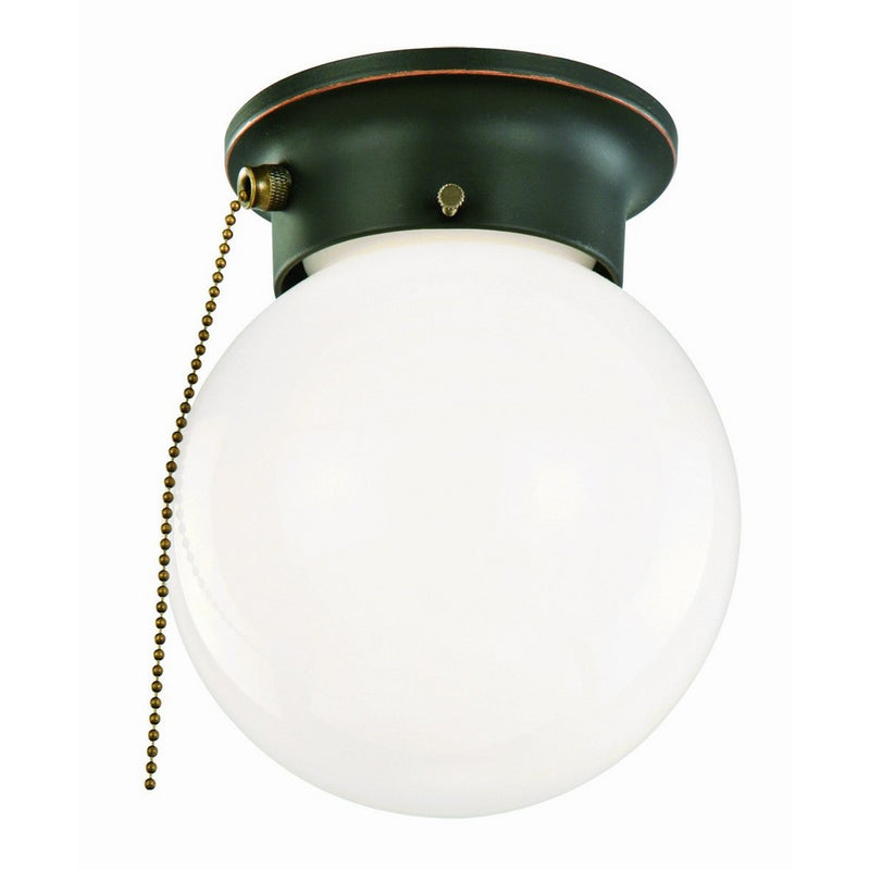 Design House 519264 1 Light Ceiling Light with Pull Chain, Oil Rubbed Bronze