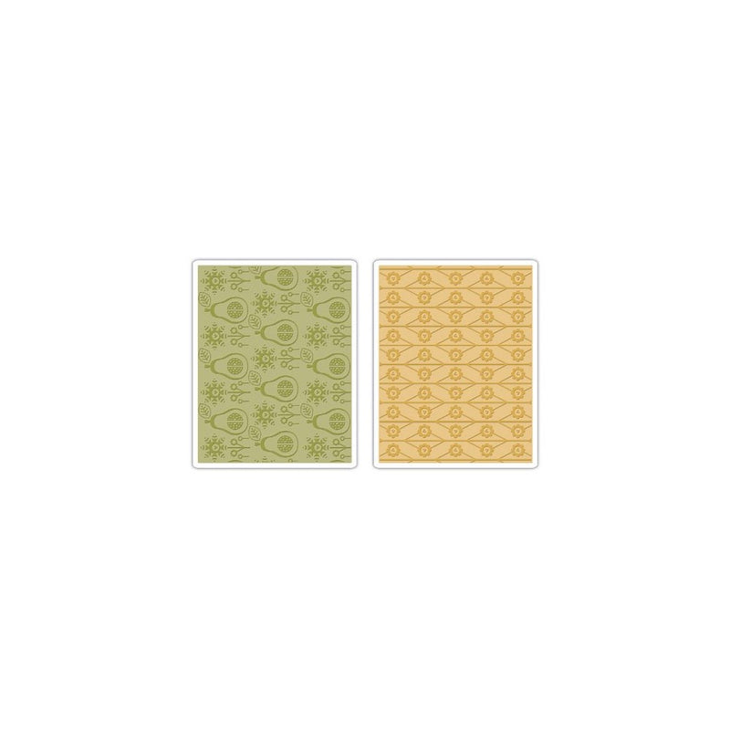 Sizzix 657256 Textured Impressions Embossing-Folder, 2-Folder Flowers and Pears Set by Basic Grey