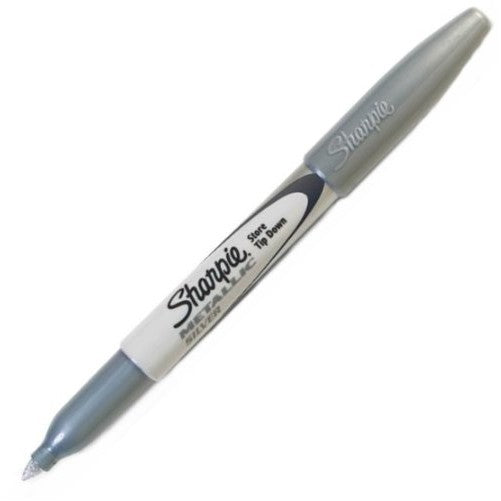 Metallic Sharpie, Permanent, Fine Point, Silver (2 Pack) [Set of 6]