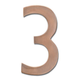 Architectural Mailboxes 3585AC-3Brass 5-Inch Floating House Number 3, Antique Copper