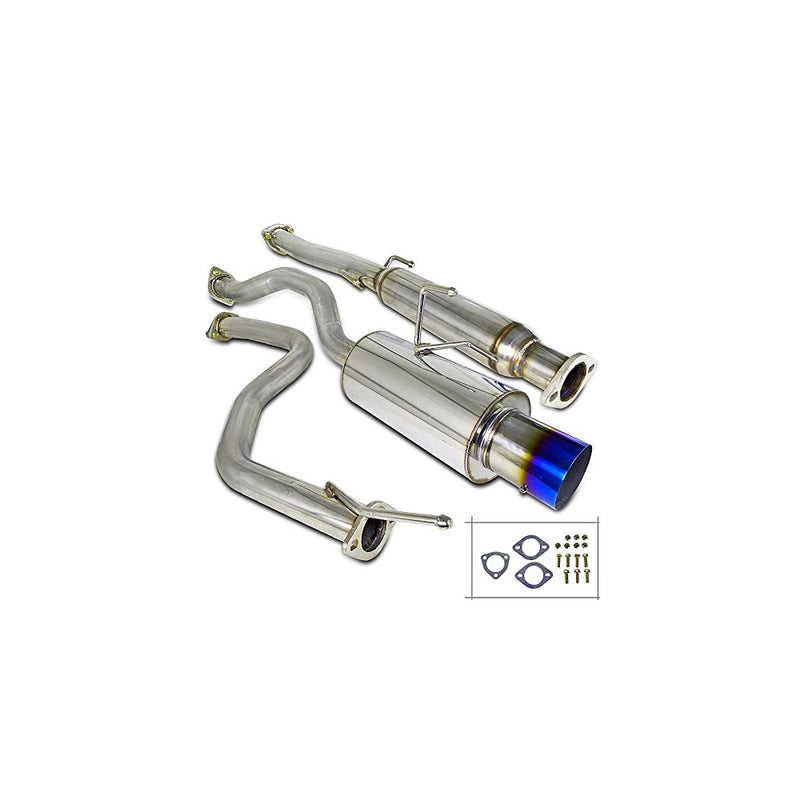 Spec-D Tuning MFCAT2-CV92T-SD Honda Civic Ex Dx Lx Si 2/4Dr Titanium Burnt Tip Exhaust Catback System