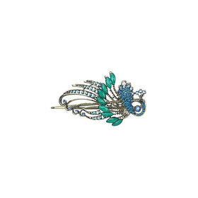 Lovely Vintage Jewelry Crystal Green Peacock Hair Clips - for hair clip Beauty Tools