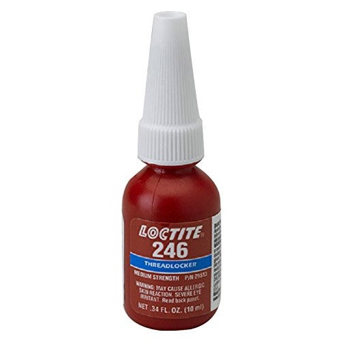 Loctite 29513 Blue 246 High Temperature Medium Strength Thread Locker, 450 degrees F Maximum Temperature, 10 mL Bottle