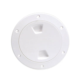 Beckson 4" Smooth Center Screw-Out Deck Plate-White