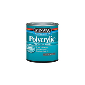Minwax 233334444 Minwaxc Polycrylic Water Based Protective Finishes, 1/2 Pint, Satin