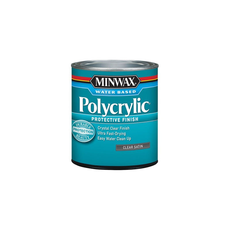 Minwax 233334444 Minwaxc Polycrylic Water Based Protective Finishes, 1/2 Pint, Satin
