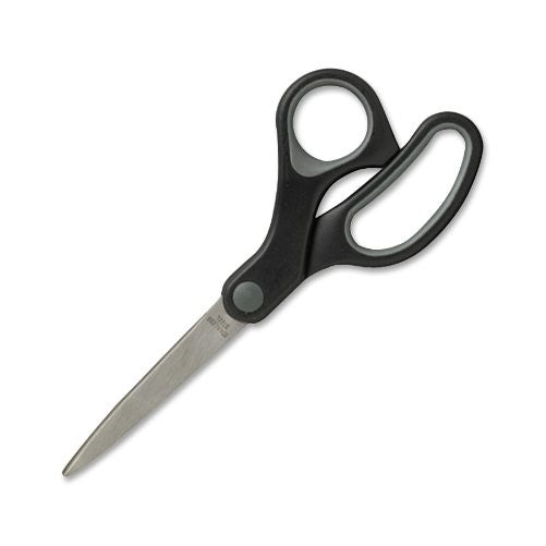 Sparco Straight Scissors, Rubber Handles, 7-Inch Straight, Black (SPR25225)
