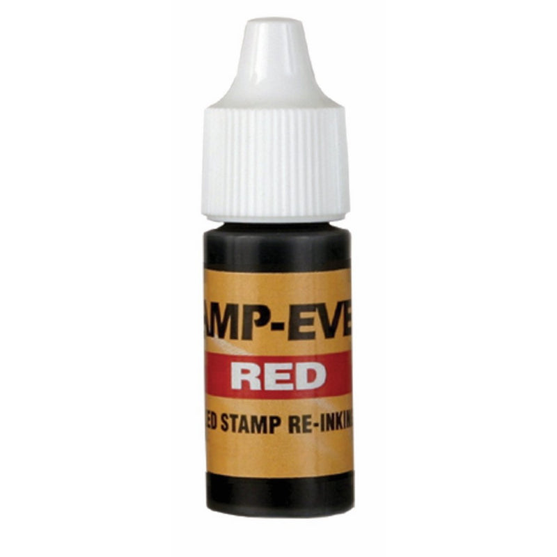 Stamp-Ever Pre-Inked Refill, 7ml Bottle, Red (5028)