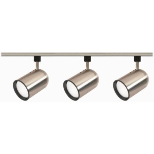 Nuvo Lighting TK342 3-Light Line Voltage R30 Bullet Cylinder Track Light Kit, Brushed Nickel