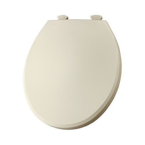 Bemis 800EC346 Plastic Round Toilet Seat with Easy Clean and Change Hinge Biscuit/Linen