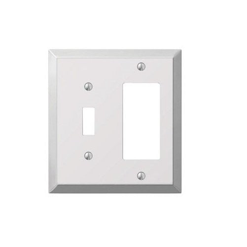 AmerTac 161TR 1 Toggle/1 Rocker Polished Chrome Steel Century Wallplate