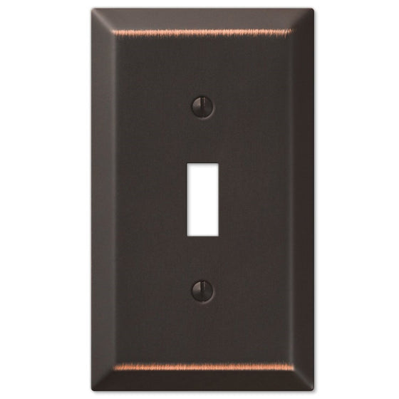 Amerelle 163TDB Traditional Steel Wallplate with 1 Toggle, Aged Bronze