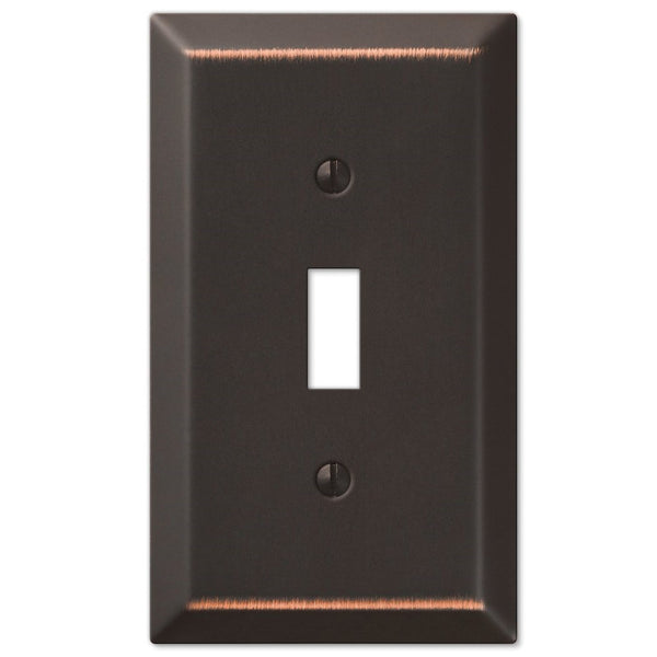 Amerelle 163TDB Traditional Steel Wallplate with 1 Toggle, Aged Bronze
