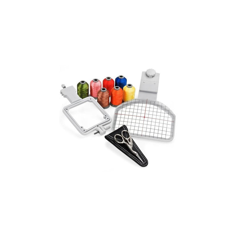 Cap Hat Embroidery Hoop Package - Includes Free Sock Hoop, 7 Spools of Embroidery Thread and Embroidery Scissors