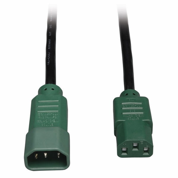 Tripp Lite Standard Computer Power Extension Cord 10A, 18AWG (IEC-320-C14 to IEC-320-C13 with Green Plugs) 4-ft.(P004-004-GN)