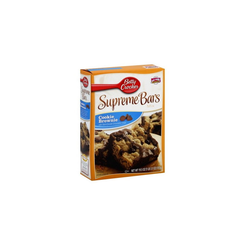 Betty Crocker, Cookie Brownie Supreme Bars Mix, 19.5oz Box (Pack of 6)