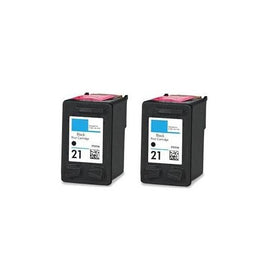 Remanufactured Ink Cartridge Replacement for HP 21 (2 Black 2 Pack)