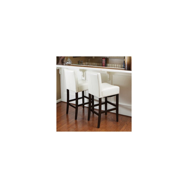 Best-selling Lopez Leather Counter Stool, Ivory, Set of 2