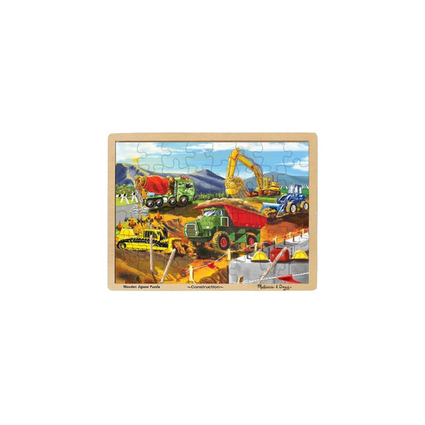 Melissa & Doug Construction Vehicles Wooden Jigsaw Puzzle With Storage Tray (48 pcs)