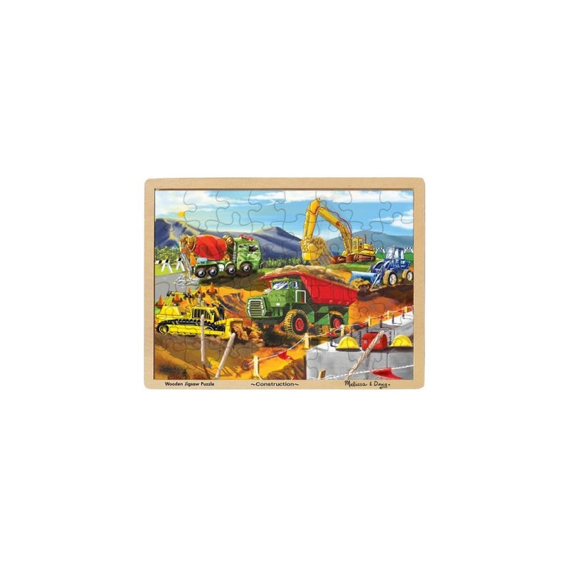 Melissa & Doug Construction Vehicles Wooden Jigsaw Puzzle With Storage Tray (48 pcs)