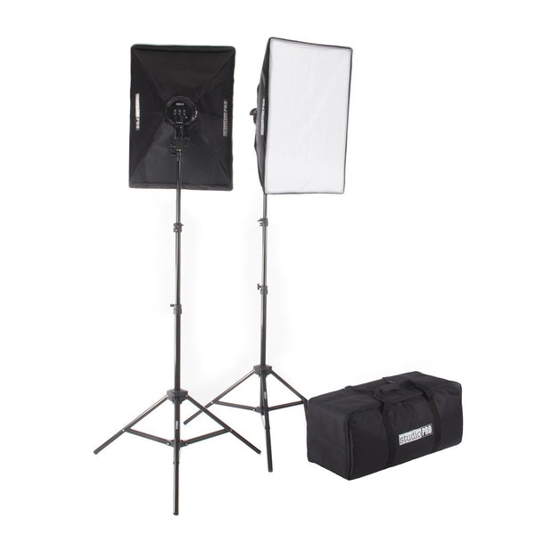 FovitecStudioPRO - 2x 24"x36" Softbox Lighting Kit w/ 4200 W Total Output - [Pro][Includes Stands, Softboxes, Socket Heads, 10x 85W Bulbs]