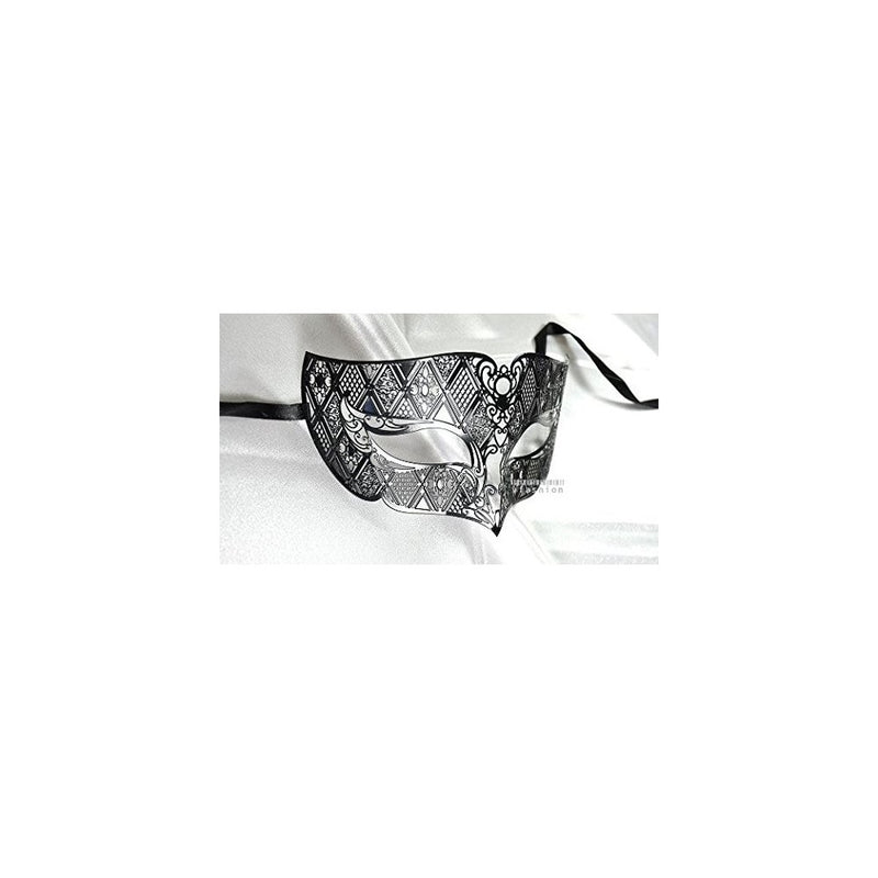 Men Plated Laser Cut Venetian Masquerade Mask - Filigree Metal Design - Event Party Ball Mardi Gars