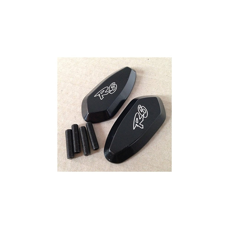 Motor Mirror Block Off Base Plates For 1999-2007 Yamaha R6 Yzf-R6 Yzfr6 Black