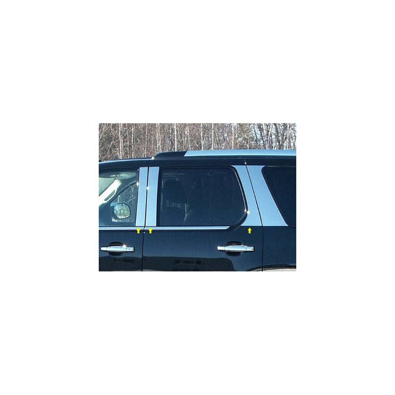 QAA FITS ESCALADE 2007-2014 CADILLAC (6 Pc: Stainless Steel Pillar Post Trim Kit, 4-door, SUV, Does NOT Fit ESV or EXT) PP47256