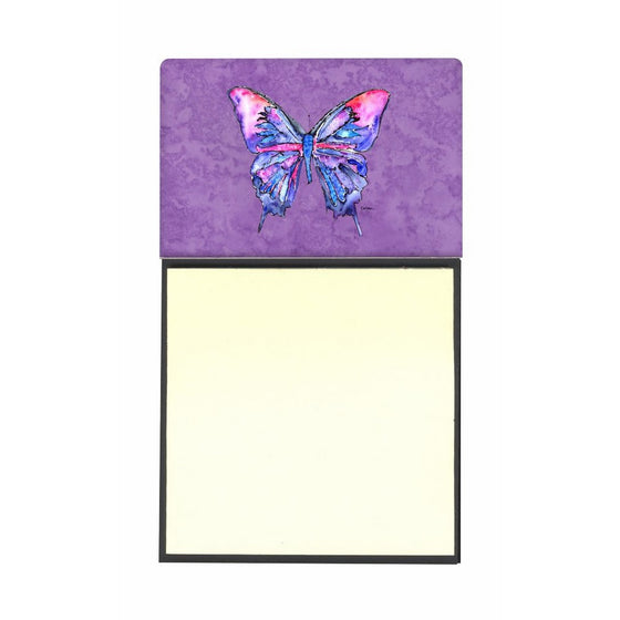 Caroline's Treasures Butterfly on Purple Refillable Sticky Note Holder or Postit Note Dispenser, 3.25 by 5.5", Multicolor