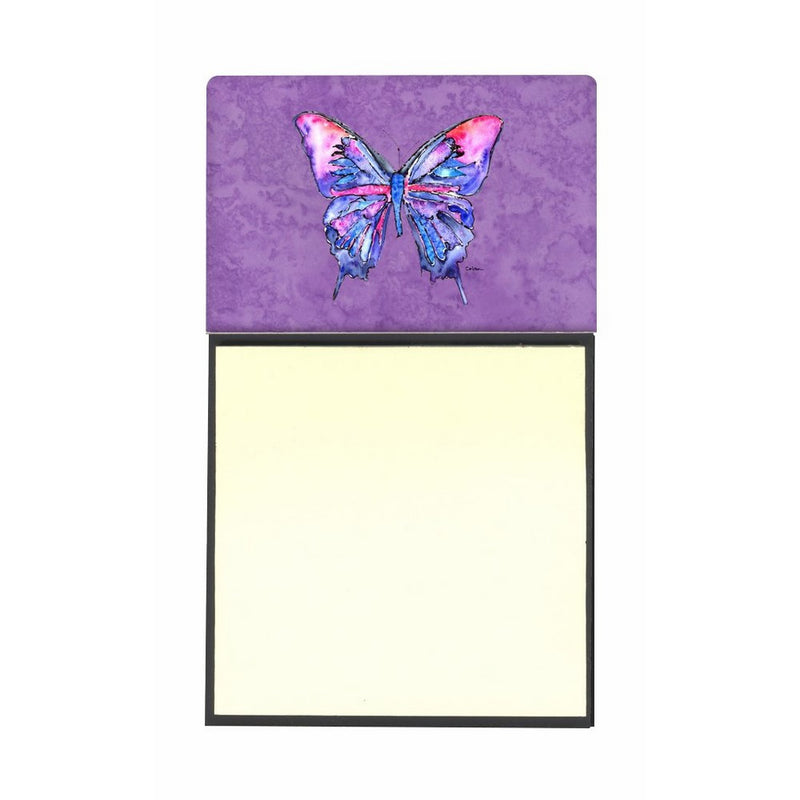 Caroline's Treasures Butterfly on Purple Refillable Sticky Note Holder or Postit Note Dispenser, 3.25 by 5.5", Multicolor