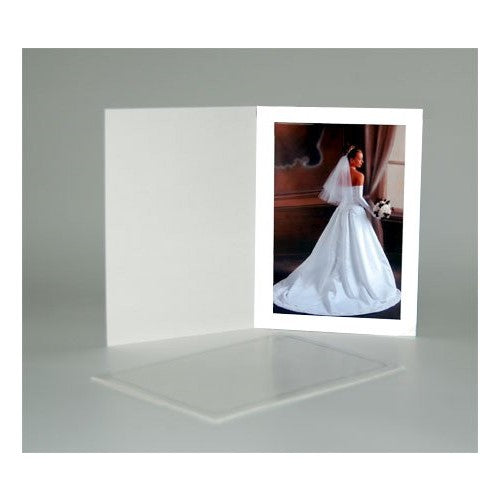 Cardboard Photo Folder for a 4x6 Photo - White Stock - Pack of 100