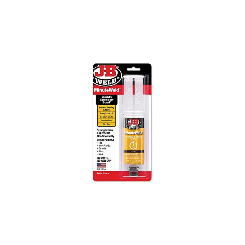 J-B Weld 50101 MinuteWeld Instant-Setting Epoxy Syringe - Dries Clear - 25ml (2)