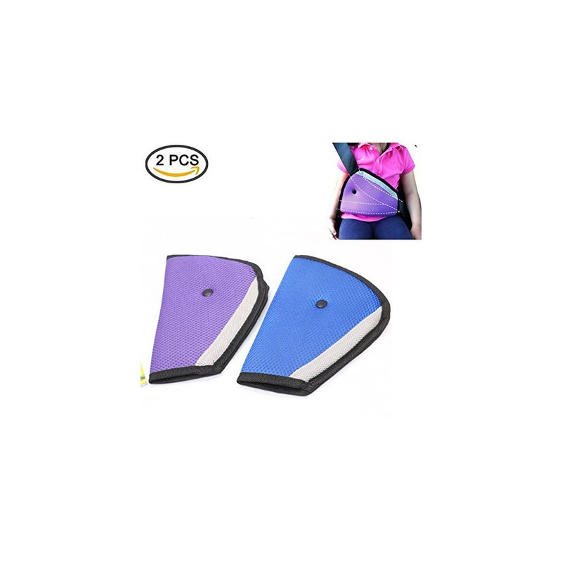 2Pcs Seat belt adjusters,IDS Safety Belt Covers,Seat Belt Positioner (Blue&Purple)